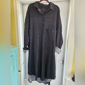 Kedem Sasson Black Long Funky Artsy Dress Sz 2 16/18